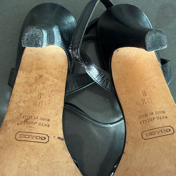 Coach Black Leather Joelle 3” Heeled Strappy Sandals w/Bows. Women's Size 9.5 B - Picture 10 of 10